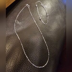 Childs Sterling Silver Necklace and Bracelet Set